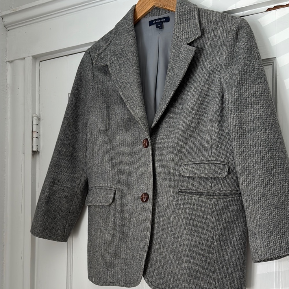 Women's Grey Houndstooth Blazer